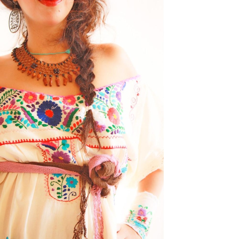Xochitl off shoulder Mexican embroidered dress
